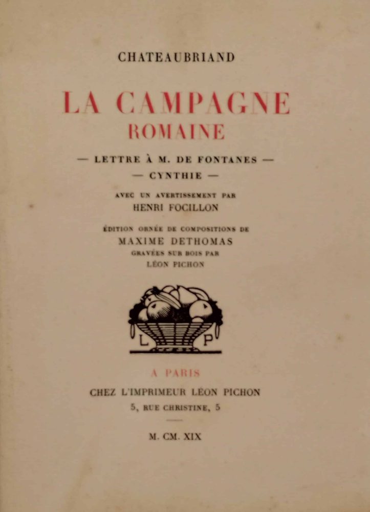 La campagne romaine – Lettre à M. de Fontanes – Cynthie